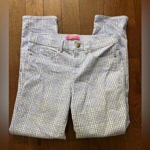 Lilly Pulitzer South Ocean High Rise Pants Lilac Verbena Gingham Size 8 nwot